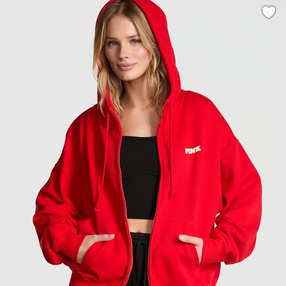 PINK Victoria's Secret Vibrant Red Hoodie!
